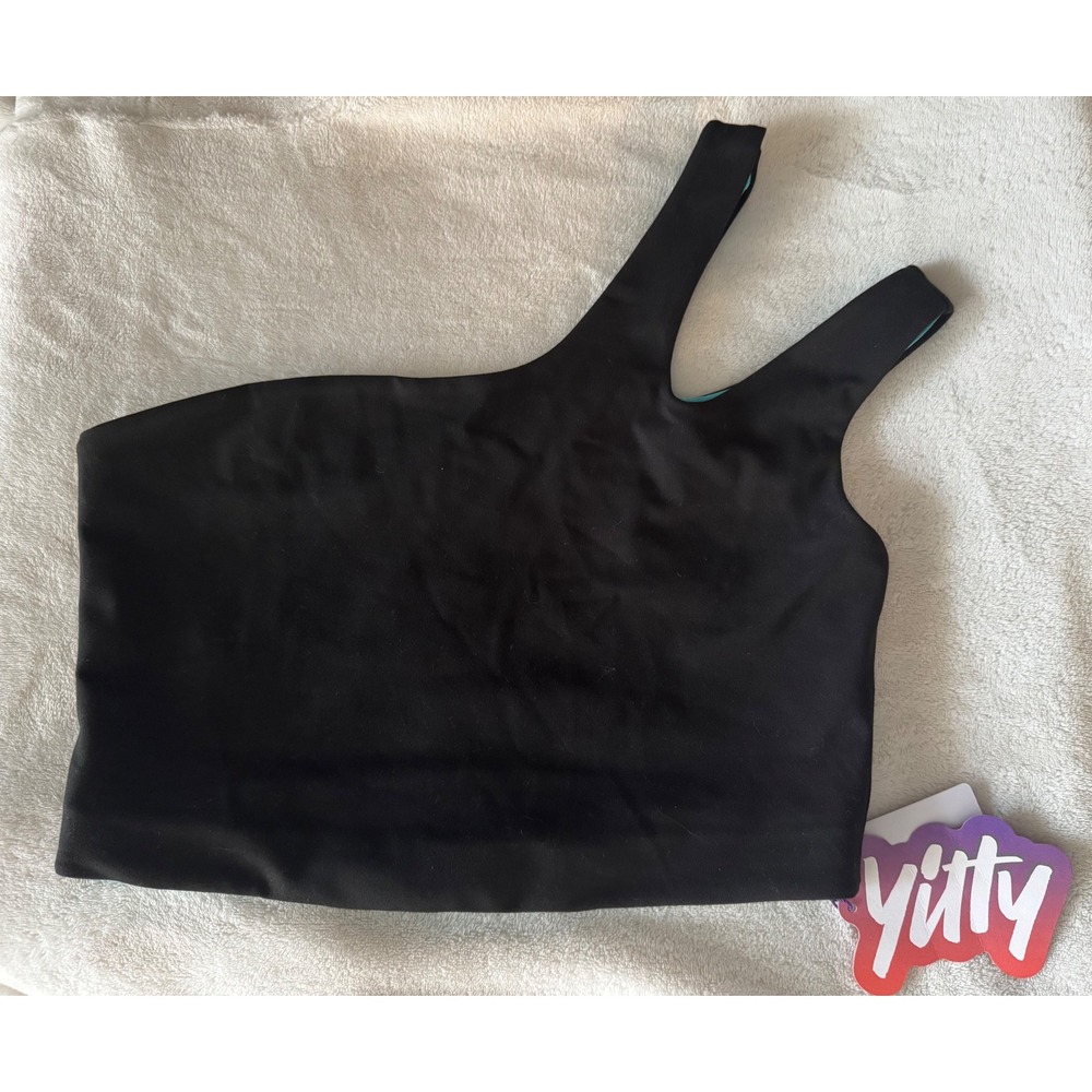 Yitty Major Label One Shoulder Midi Top Iconic Black XL‎ Athleisure Workout